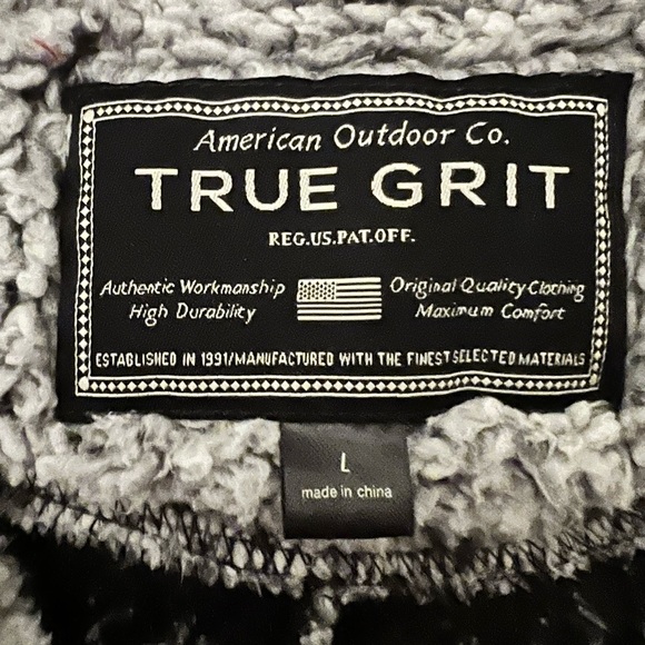 The Original Frosty Tipped Pile 1/2 Zip Pullover in Brown by True Grit - Picture 2 of 2